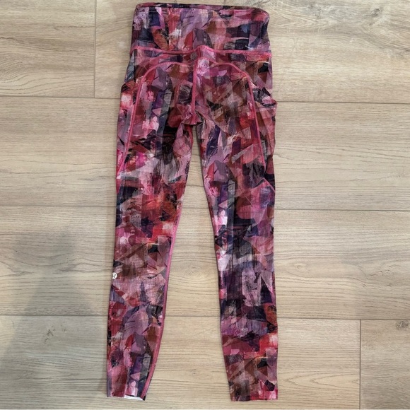 Lululemon Women’s Fast & Free 7/8 Tight II 
Athletic Leggings Pinks‎ Size 4 EUC - Picture 3 of 11